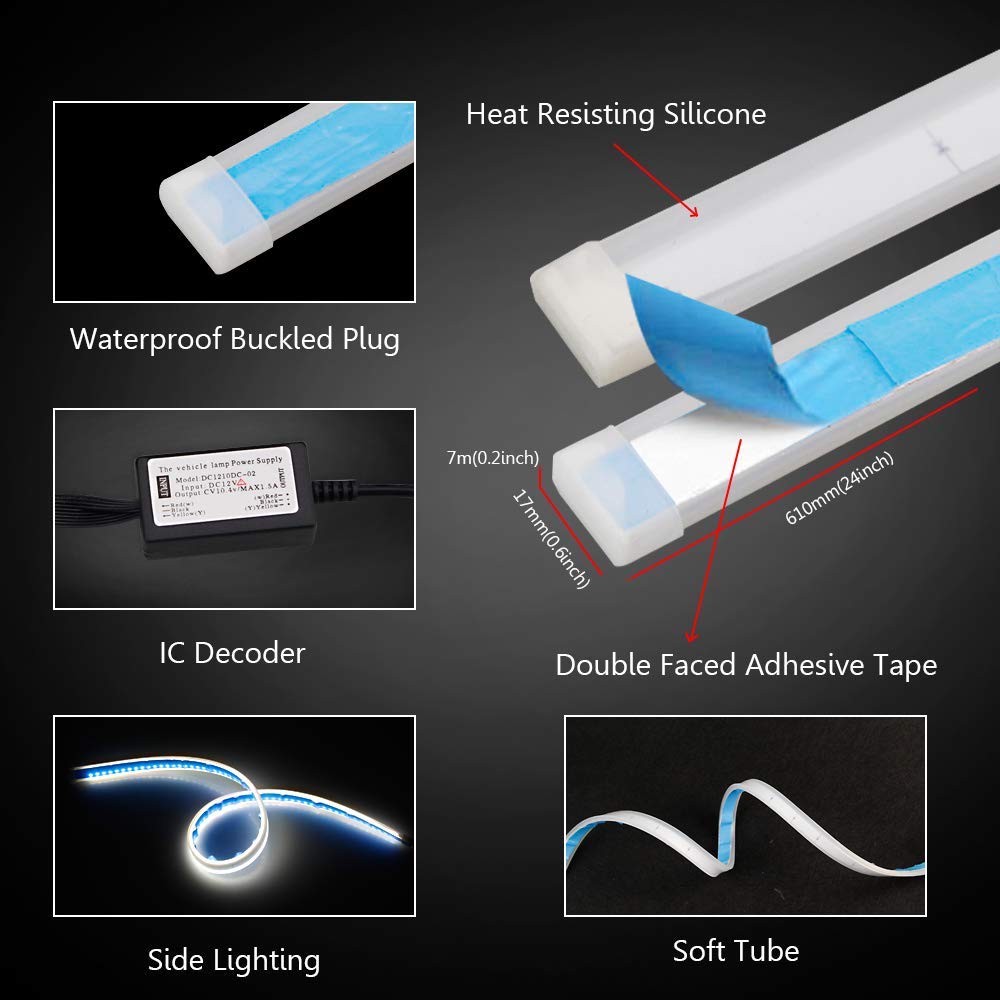 CARLITS quick-splice wiring for easy DRL and signal integration.