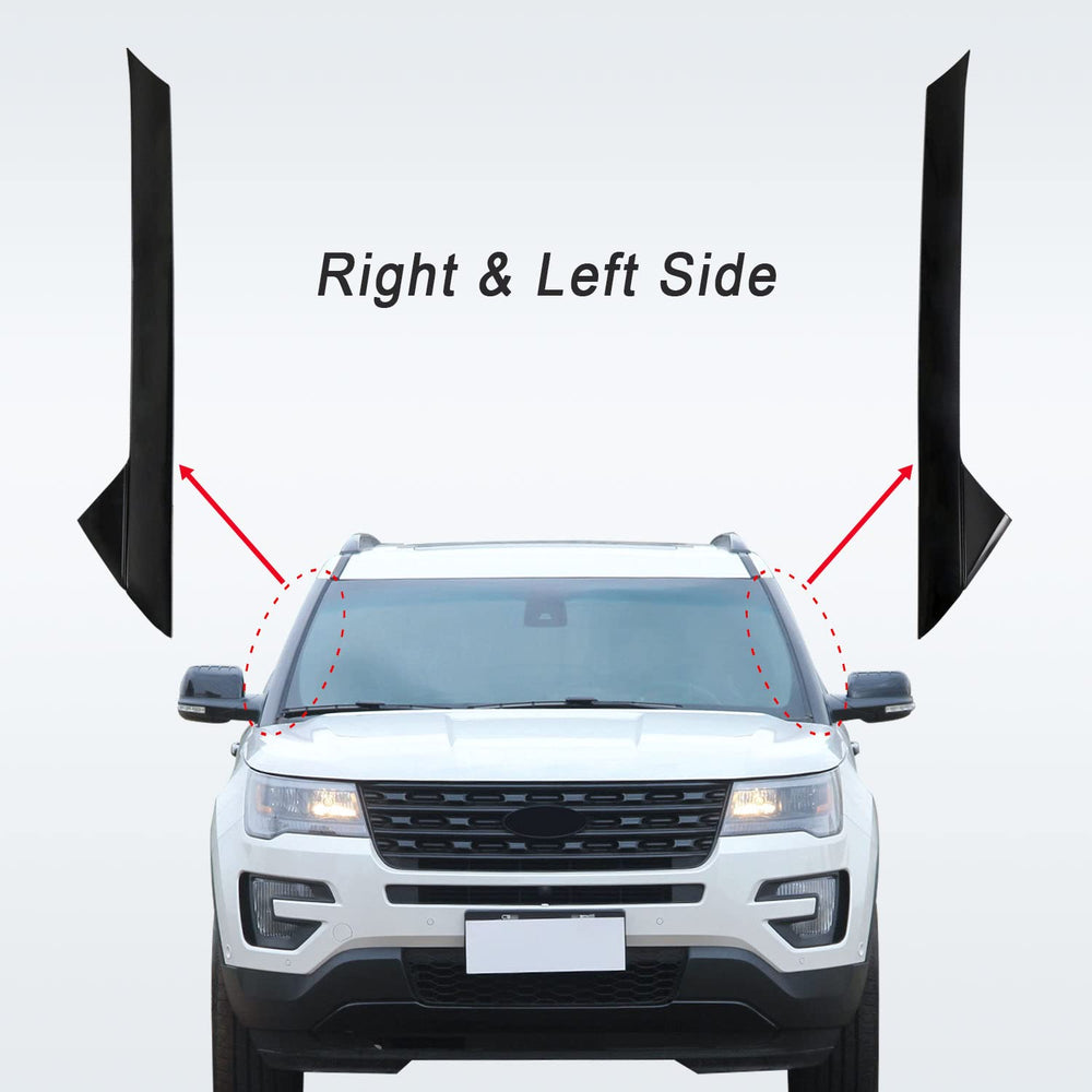 CARMOCAR gloss black A-Pillar molding enhances vehicle styling and protection.