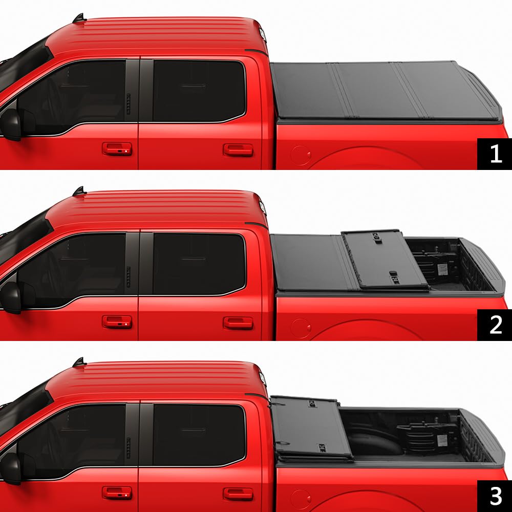 CARMOCAR 5.5ft bed tonneau with front opening panel for easy access