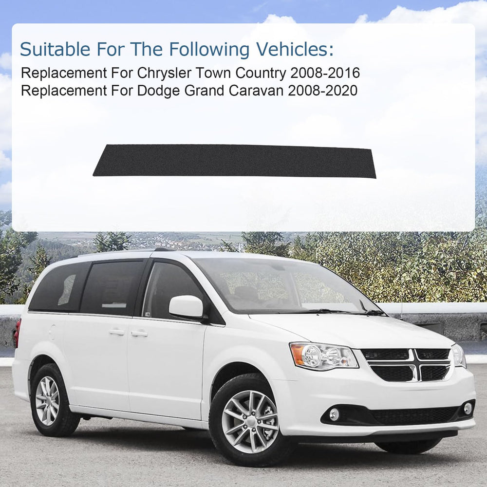 CARMOCAR right-side outer pillar trim molding showcases precise fit for Town and Country and Grand Caravan.