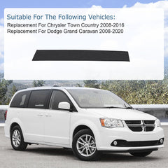 CARMOCAR right-side outer pillar trim molding showcases precise fit for Town and Country and Grand Caravan.