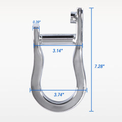 CARMOCAR tow hook chrome finish close-up showing shine and rust resistance