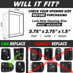 CARMTEK RV keyless lock with fobs demonstrates wireless access range and convenience.