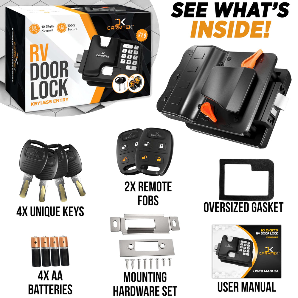 CARMTEK RV keyless entry lock gasket sealing protects electronics during travel.