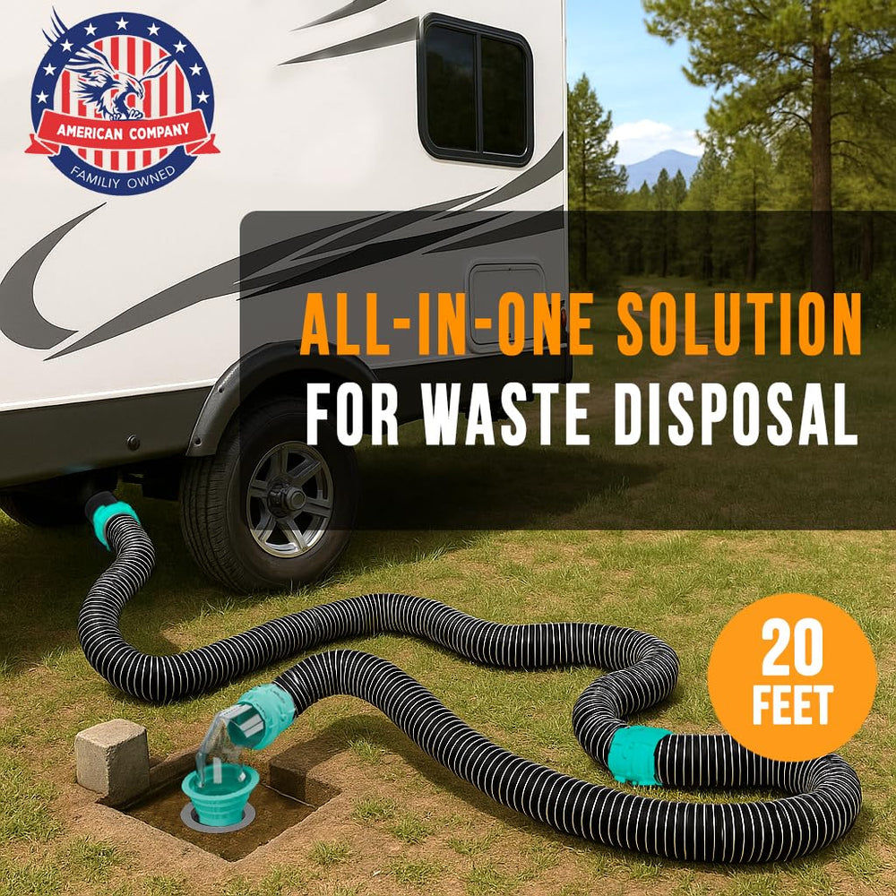 CARMTEK RV sewer hose kit with rotating fittings for secure connections