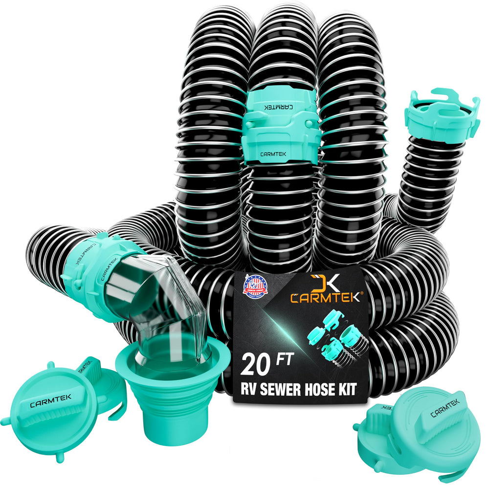 CARMTEK RV sewer hose kit with two 10-ft hoses for mess-free disposal