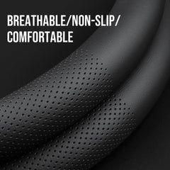 Carodi leather steering wheel cover with nappa leather for breathable comfort