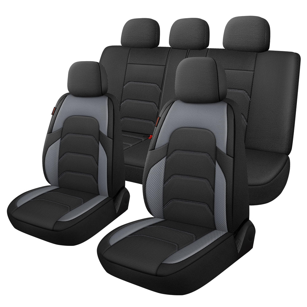 CAROMOP 3D air mesh full-set seat covers on the front seats for cooling.