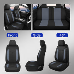CAROMOP airbag-compatible seat cover ensures safety-conscious design with space for buckles.