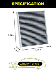Carory cabin air filter activated carbon for Subaru Impreza reduces odors.