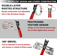 CAROTUPY oil-filter-wrench-stainless-steel-construction shows durability and corrosion resistance.