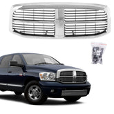 CarPartsDepot front grill grille for Dodge Ram 1500, direct-fit replacement with chrome and black insert