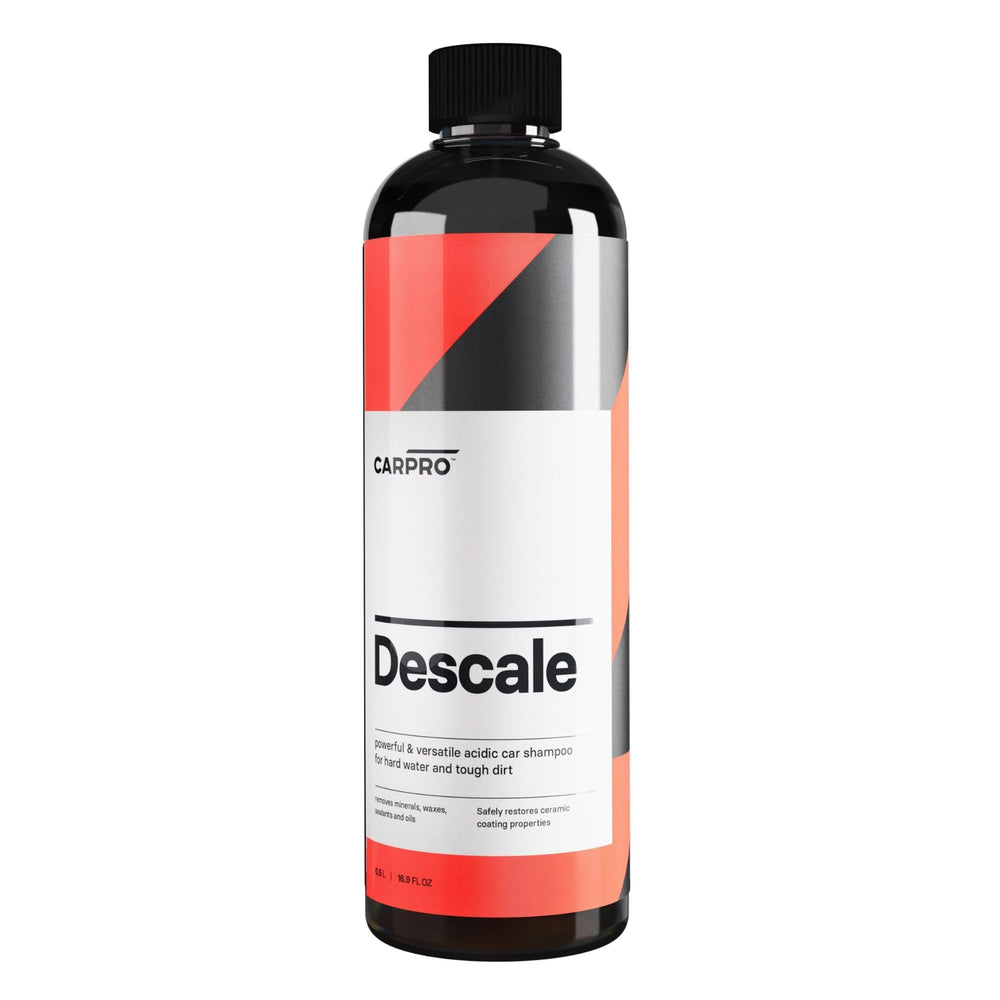 CARPRO Descale bottle pour demonstrates easy mineral removal on paint