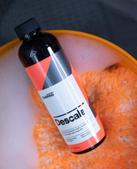 CARPRO Descale action removes mineral deposits from coated surfaces