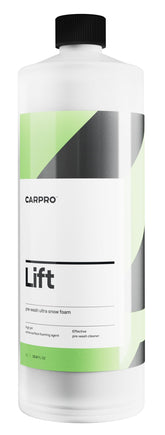 CARPRO Lift pre-wash foam bottle shows concentrated dirt lifting power.