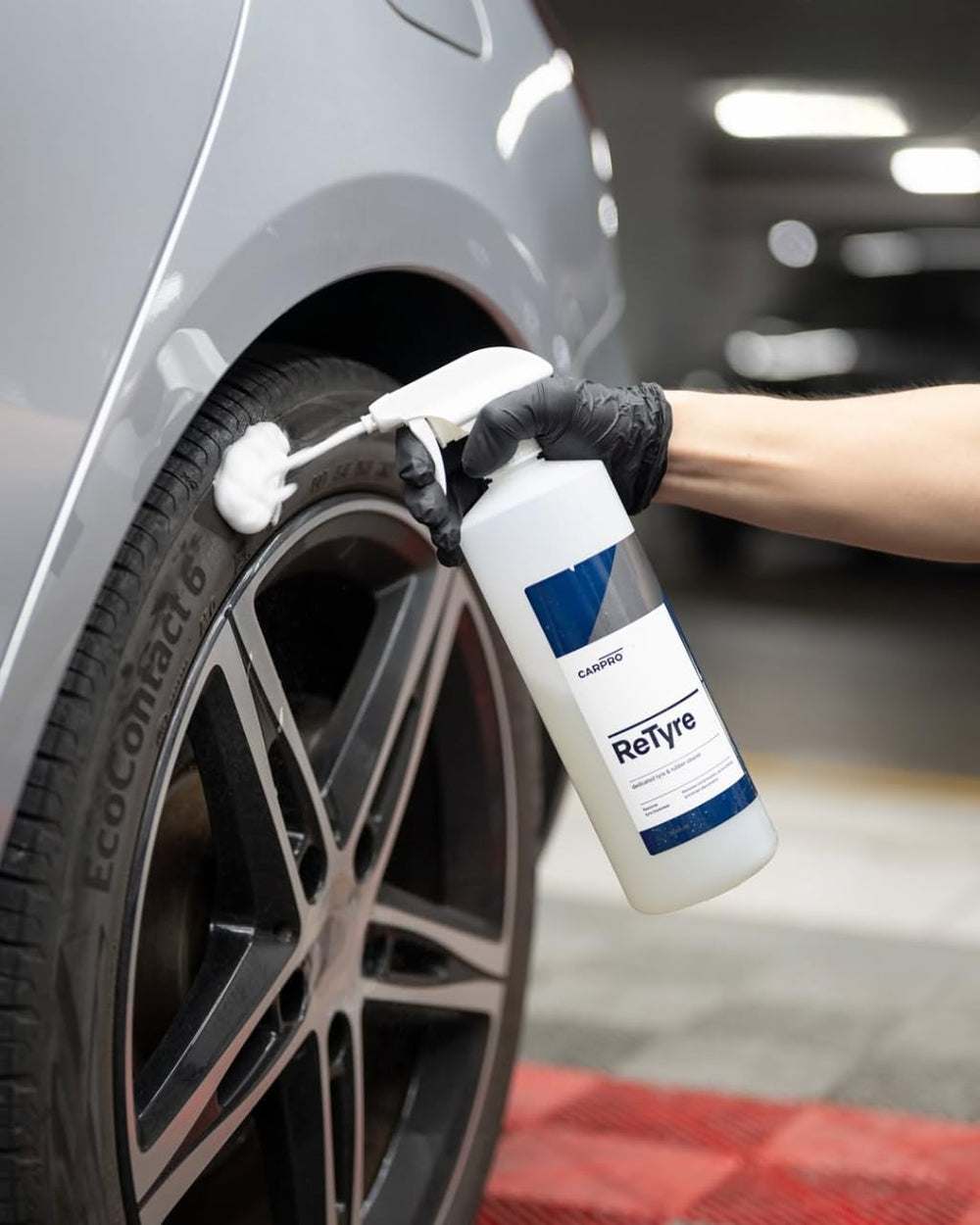 CARPRO ReTyre pore-clean reveals cleaner rubber textures
