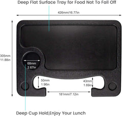 CarQiWireless steering wheel desk Model Y in use during road trip