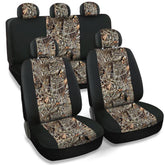 CarsCover Real Black Camo seat front view showing protective texture and rugged style