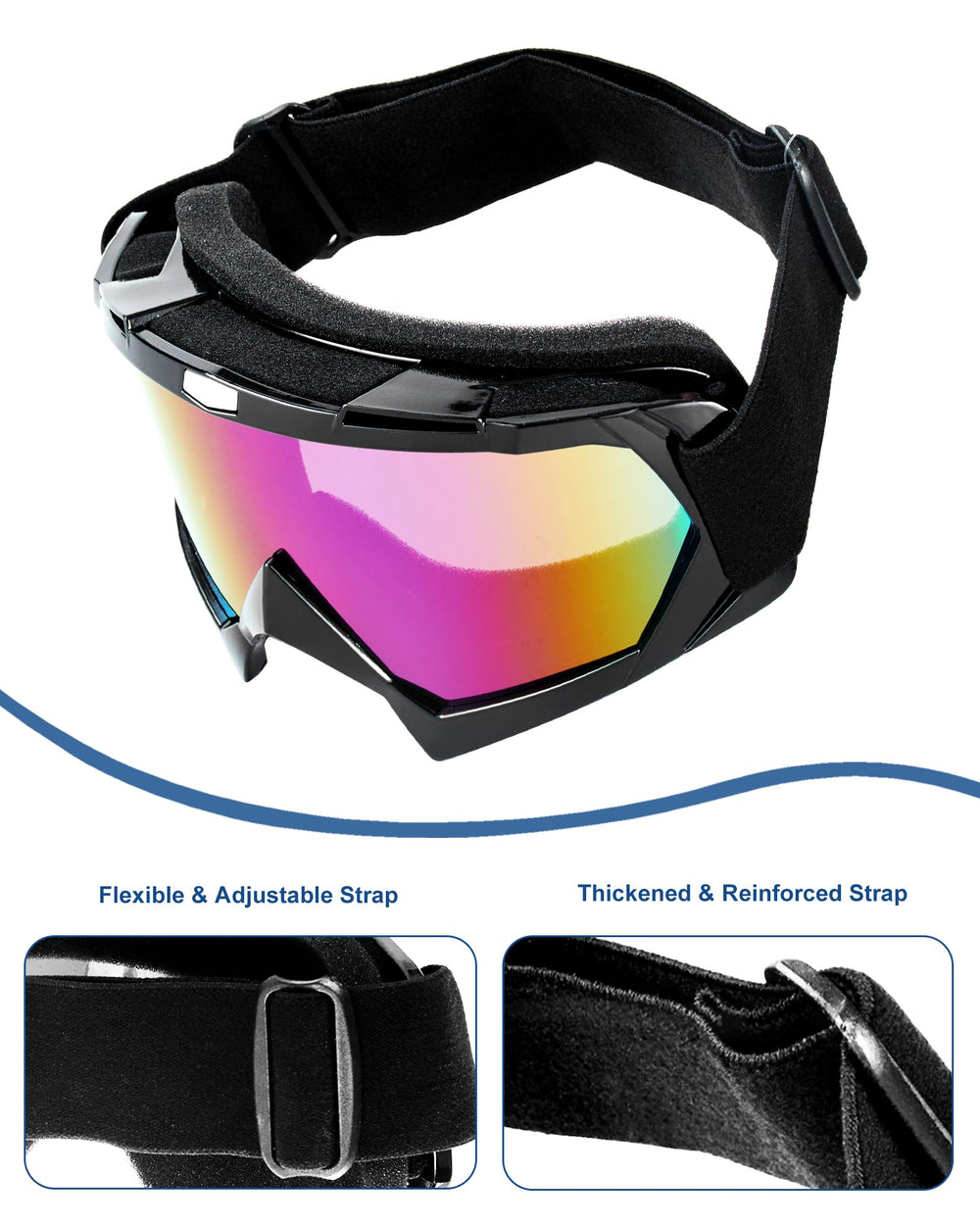 Carsories ATV goggles triple-layer foam padding for comfortable wear and sweat absorption.