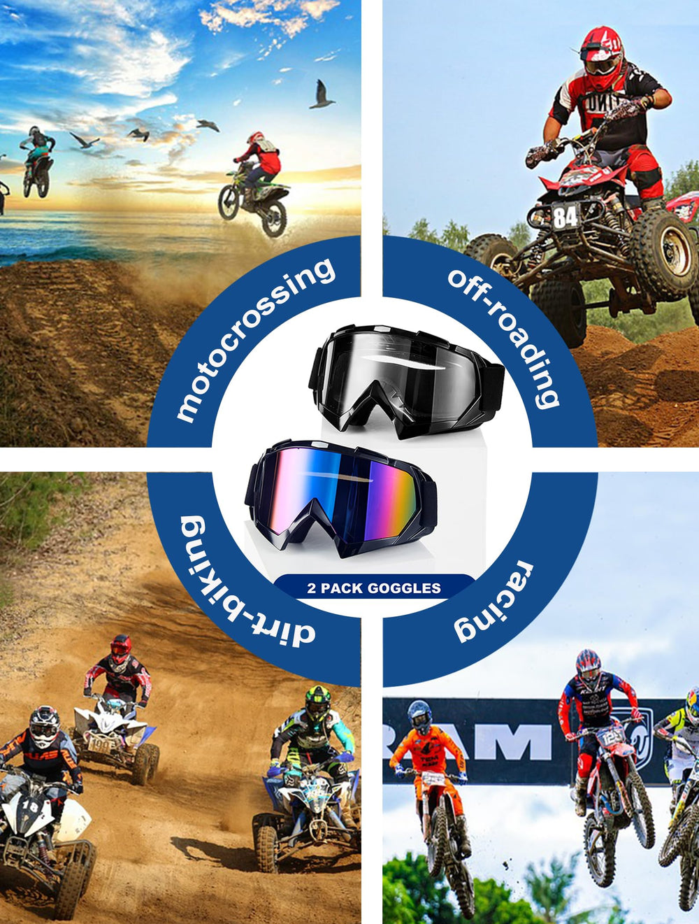 Carsories dirt bike goggles ventilation grid for anti-fog performance