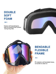 Carsories goggles triple-layer foam padding creates a comfortable seal while absorbing sweat.