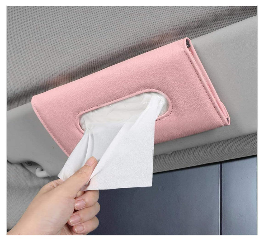 Pink Carstuus tissue holder adds stylish interior color.