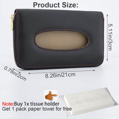 Cartisen backseat tissue case attaches securely for easy cleanups on long trips.