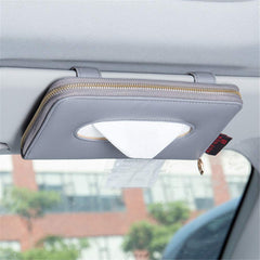 Cartisen sun visor tissue holder in grey, easy to reach.