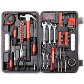 Cartman 148-piece tool set case keeps tools organized for quick home repairs.