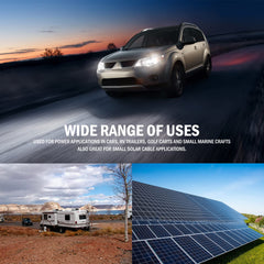 Cartman 18-inch cables suitable for car, truck, RV, and solar installations.