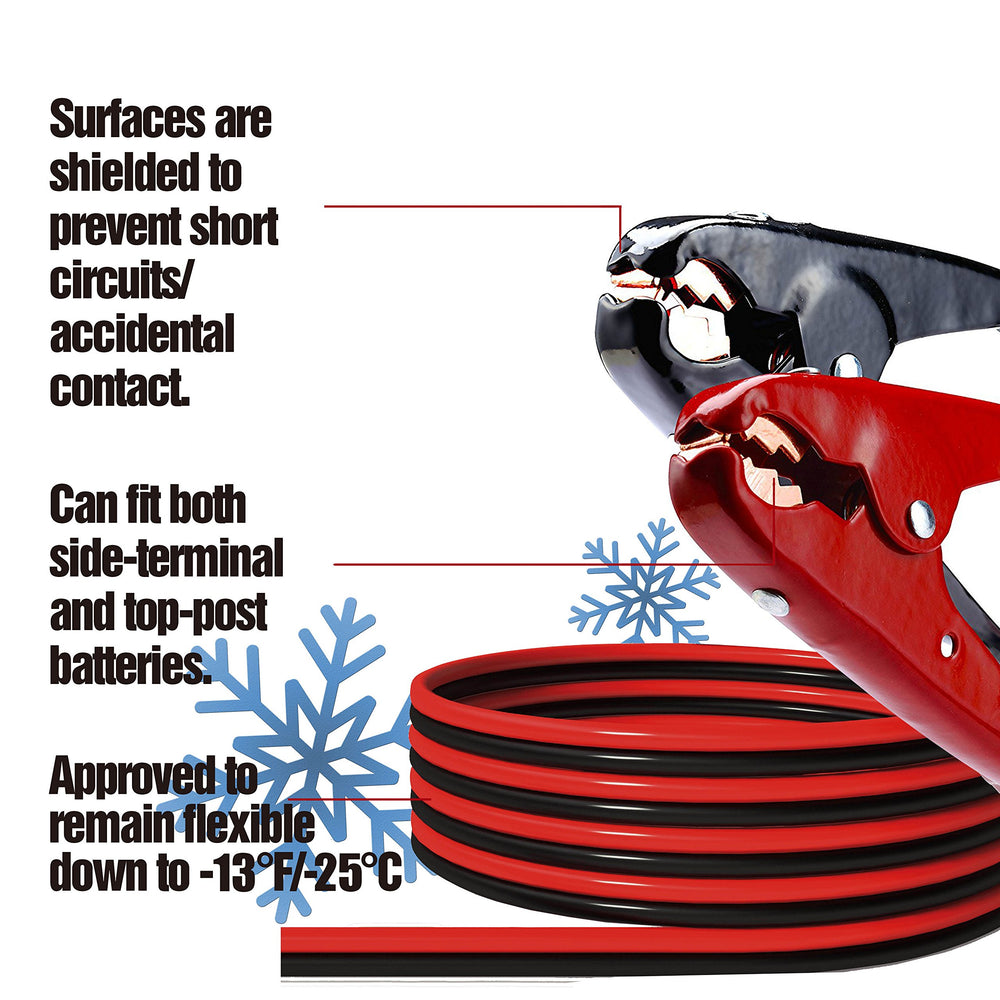 Cartman 800A heavy-duty jumper cables with carry bag for roadside boosts