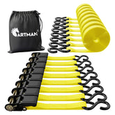 Cartman ratchet tie down 8-pack 15ft secures motorcycles and cargo reliably.
