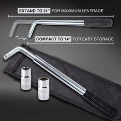 CARTMAN lug wrench with carry bag included for convenient transport and storage.