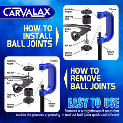 CARVALAX ball joint press kit carrying case keeps components organized.