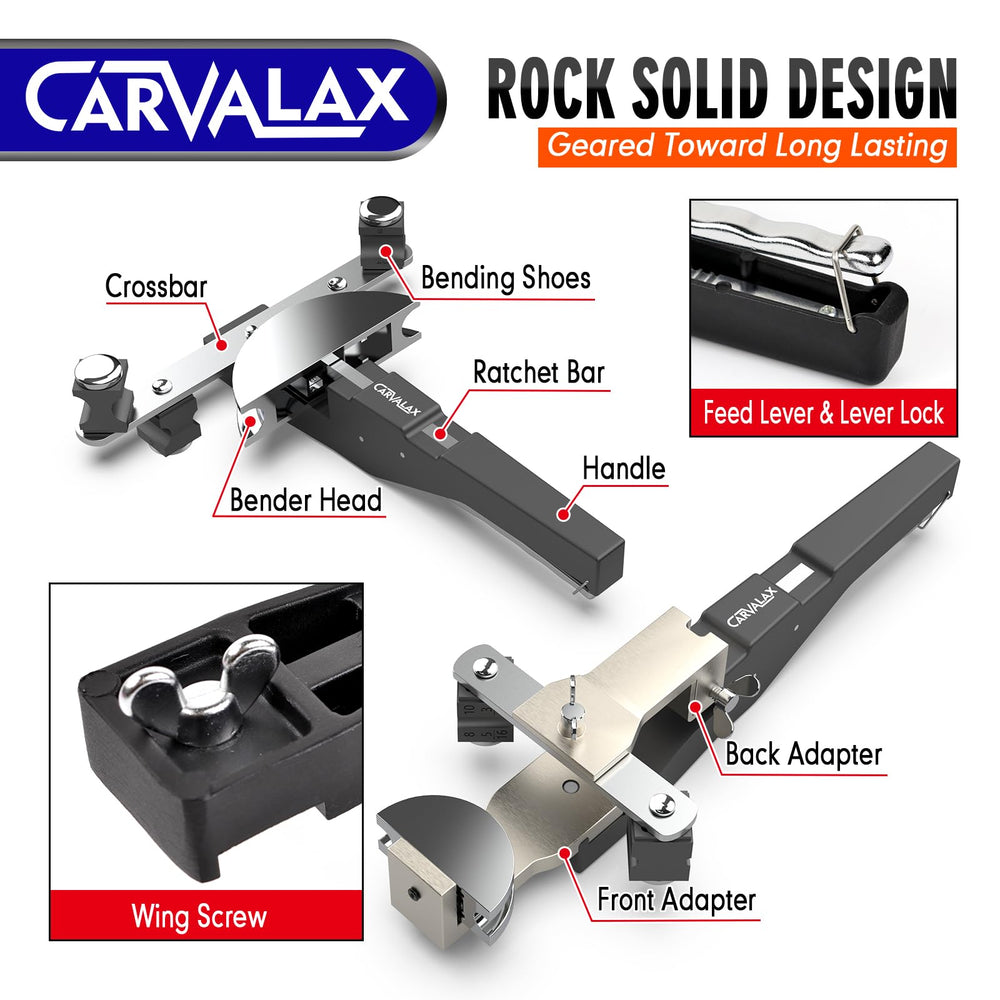 CARVALAX five-eighths-inch head enables sturdy bends on thicker tubing