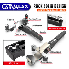 CARVALAX five-eighths-inch head enables sturdy bends on thicker tubing