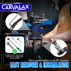 CARVALAX jaw opening 1.8–11.4in enables compatibility with most standard springs.