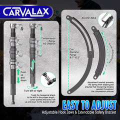 CARVALAX secure locking mechanism prevents spring pop-out during maintenance.