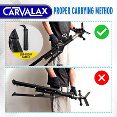 CARVALAX stand supports pipes from 1/2 inch to 12 inch for welding.
