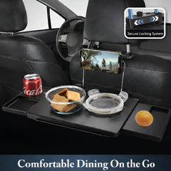 Casasara laptop steering wheel mount offers secure on-the-go workstation.