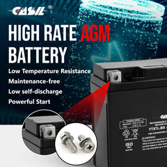 Casil YTX7L-BS 12V 7Ah battery stacking image, compact dimensions
