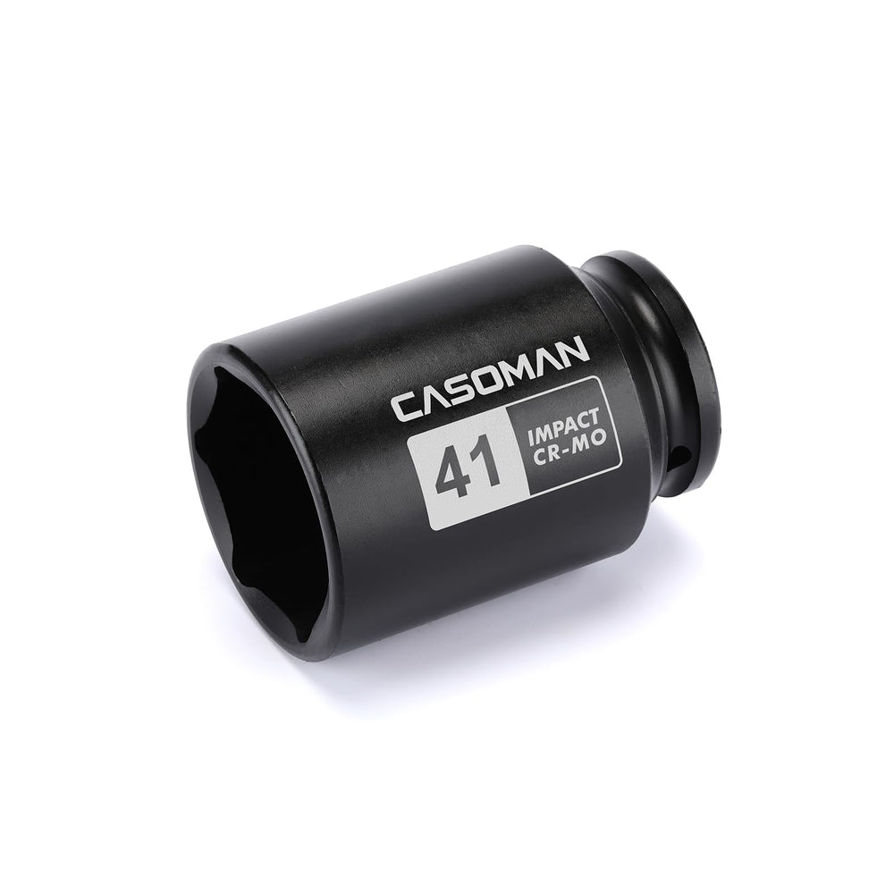CASOMAN 12-drive 41mm deep 6-pt axle-nut socket for high-torque tasks