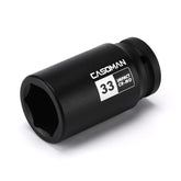 CASOMAN 34-drive 33mm axle-nut socket ready for high-torque removal.