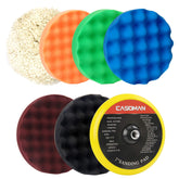 CASOMAN 7-inch buffing pad kit packaging demonstrates an all-in-one detailing solution.
