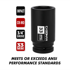 CASOMAN CR-MO steel axle-nut socket with black phosphate finish resilience.