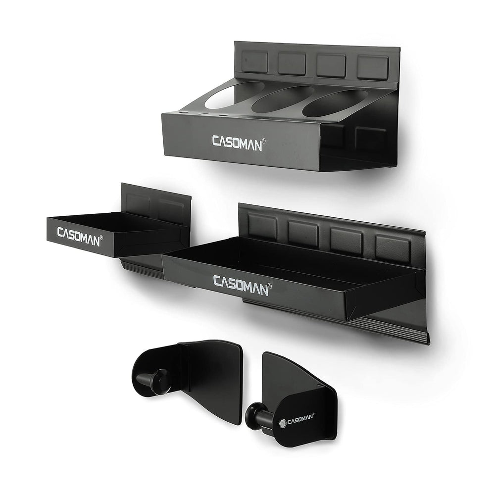 Casoman magnetic toolbox shelf setup on metal surface for easy tool access