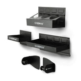 Casoman magnetic toolbox shelf setup on metal surface for easy tool access