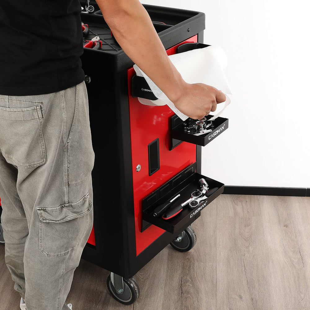Casoman workspace organizer on metal surface boosts efficiency