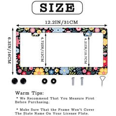 Casuru Hippie Flower Frame rear view adds colorful decor to your bumper
