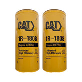 Caterpillar 1R-1808 oil filter pack of two, front view for fit reference